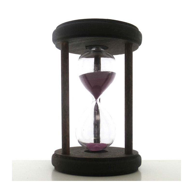 Sanduhr 30 Min. 14.5 cm Lila im  Holz rund