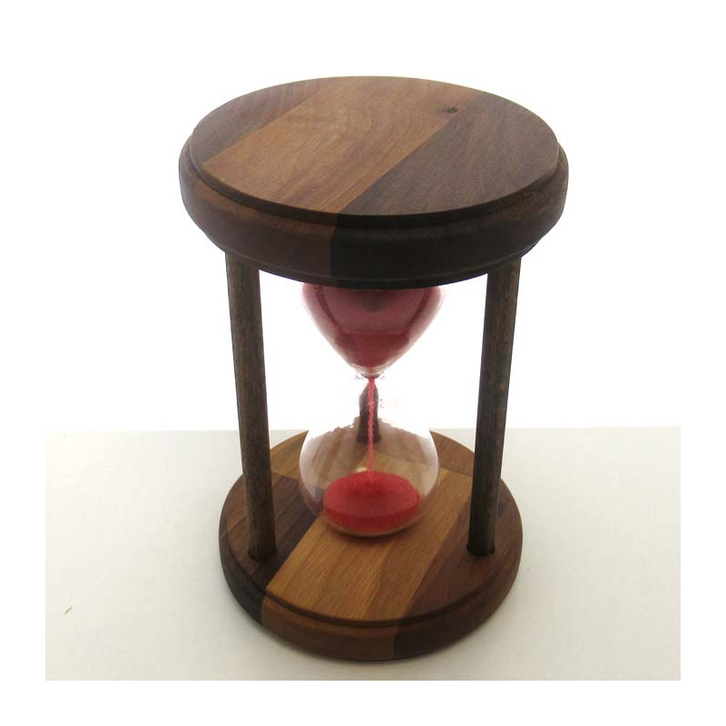 Sanduhr 30 Min. 14.5 cm Rot Holz rund