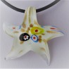 Muranoglas Seestern 50mm mit Glas Mille Fiori,  Gold Sand