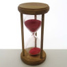 Sanduhr 15min. 20 cm rot im Holzgestell