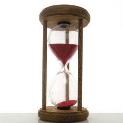 Sanduhr 15min. 20 cm rot im Holzgestell
