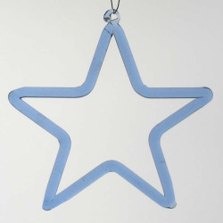 Glas Stern 13 - 41cm 8mm H. Blau Glasstab transparent