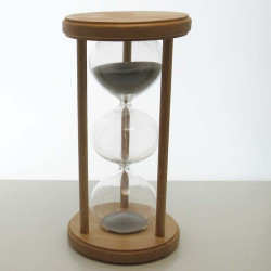 Sanduhr 15 Min. 26cm Grau 3 Kugeln 26cm im Buchenholz