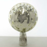 Glas Rosenkugel 12cm Silber mit optischen Blasen