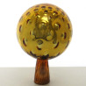 Glas Rosenkugel 12cm Gold mit optischen blasen