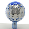 Glas Rosenkugel 18cm Hellblau mit optischen blasen