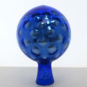 Glas Rosenkugel 12cm Blau mit optischen blasen