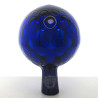 Glas Rosenkugel 12cm Blau mit optischen blasen
