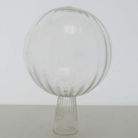 Glas-Gartenkugel 12cm Klar mit optischen Streifen