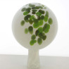 Glas-Gartenkugel 09cm Weiss Bunt