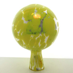 Glas Rosenkugel 15cm Gelb Gartenkugel