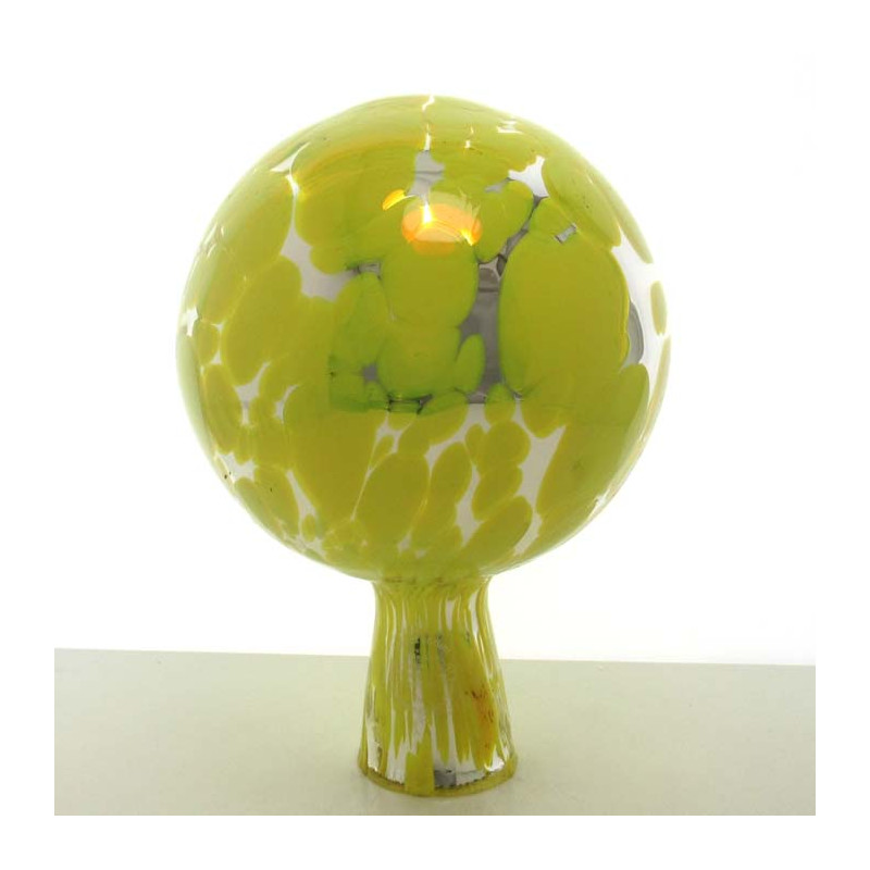 Glas Rosenkugel 15cm Gelb Gartenkugel