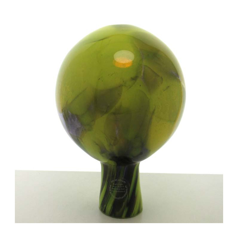 Glas Rosenkugel 15cm Gelb Grün Gartenkugel
