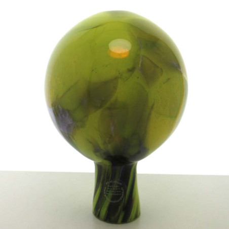 Glas Rosenkugel 15cm Gelb Grün Gartenkugel