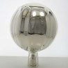 Glas Rosenkugel 20 cm Silber mit optischen Streifen und Farb-Punkte ca. 180 mm