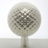 Glas Rosenkugel 18cm Silber mit Gittermuster