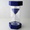 Sanduhr 60 Min. 15 cm Blau, Glas im Kunststoff 6 Eckig