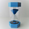 Sanduhr 60 Min. 15 cm Hellblau, Glas im Kunststoff 6 Eckig