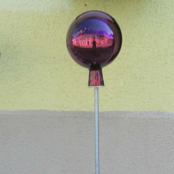 Glas Rosenkugel  8 cm Gartenkugel lila