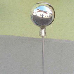 Glas Rosenkugel  8 cm Gartenkugel Silber