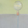 Glas Rosenkugel  9 cm  Gelb mit optischen Streifen Glas