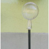Glas Rosenkugel  9 cm  Hellblau mit optischen Streifen