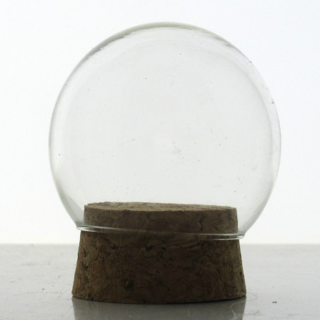 Glas Dom 65mm Kugel mit Kork Boden,