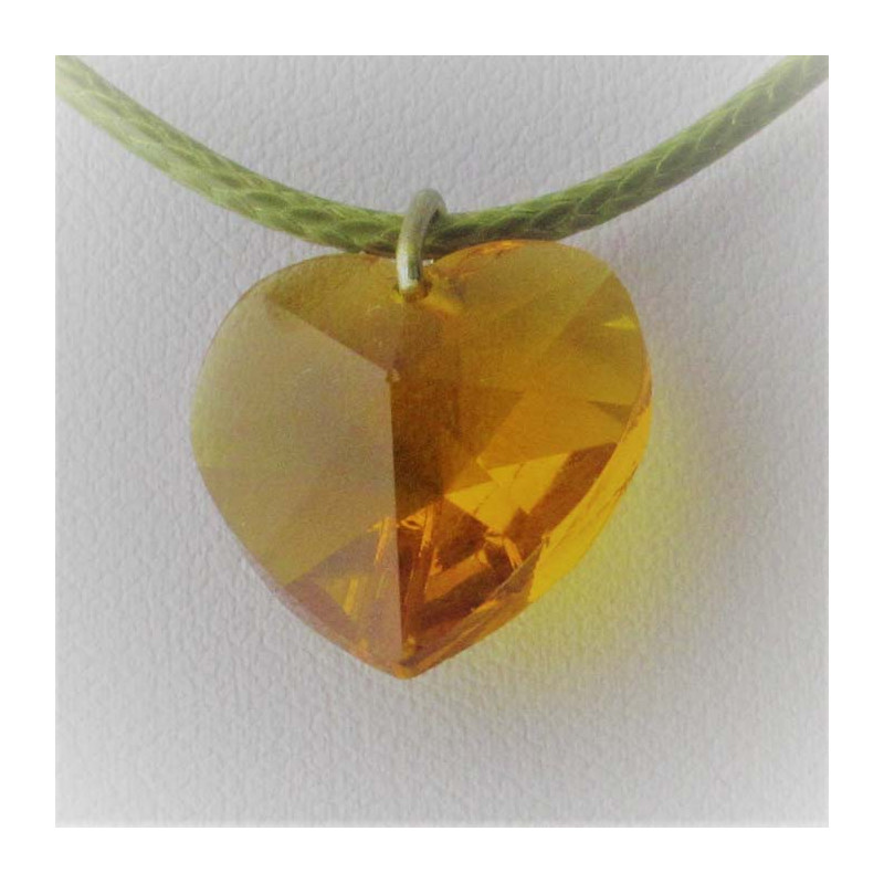Swarovski 18 mm Herz Bernsteinfarben zum hängen