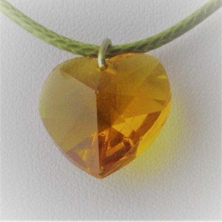 Swarovski 18 mm Herz Bernsteinfarben zum hängen