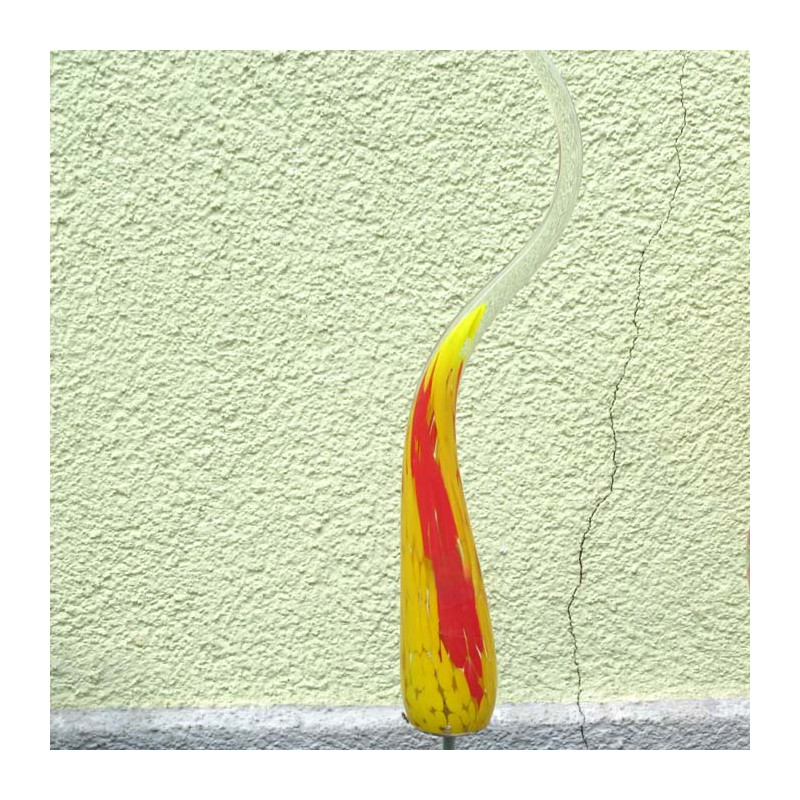 Glas-Flamme 38cm gelb rot