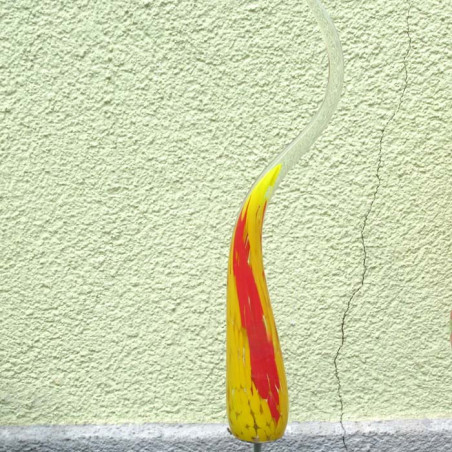 Glas-Flamme 38cm gelb rot