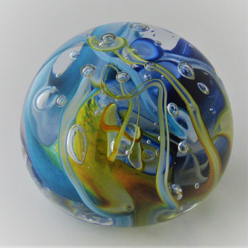 Glas Briefbeschwerer 55 mm Traumkugel    marmoriert