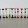 Sanduhren  0.1-10 Min. 9 cm Set 8 Stück zylindrisch Glas in Kunststoff röhre Sanduhren  0.1-10 Min. 9 cm Set 8 Stück zylindrisch Glas in Kunststoff röhre