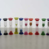 Sanduhren  0.1-10 Min. 9 cm Set 8 Stück zylindrisch Glas in Kunststoff röhre Sanduhren  0.1-10 Min. 9 cm Set 8 Stück zylindrisch Glas in Kunststoff röhre