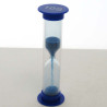 Sanduhren 10 Sekunden 9 cm H. Blau, zylindrisch Glas in Kunststoff röhre