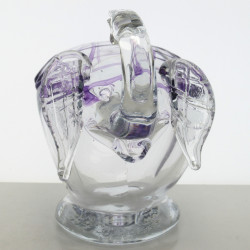 Glas Elefant 14x17cm mit Netz Violet