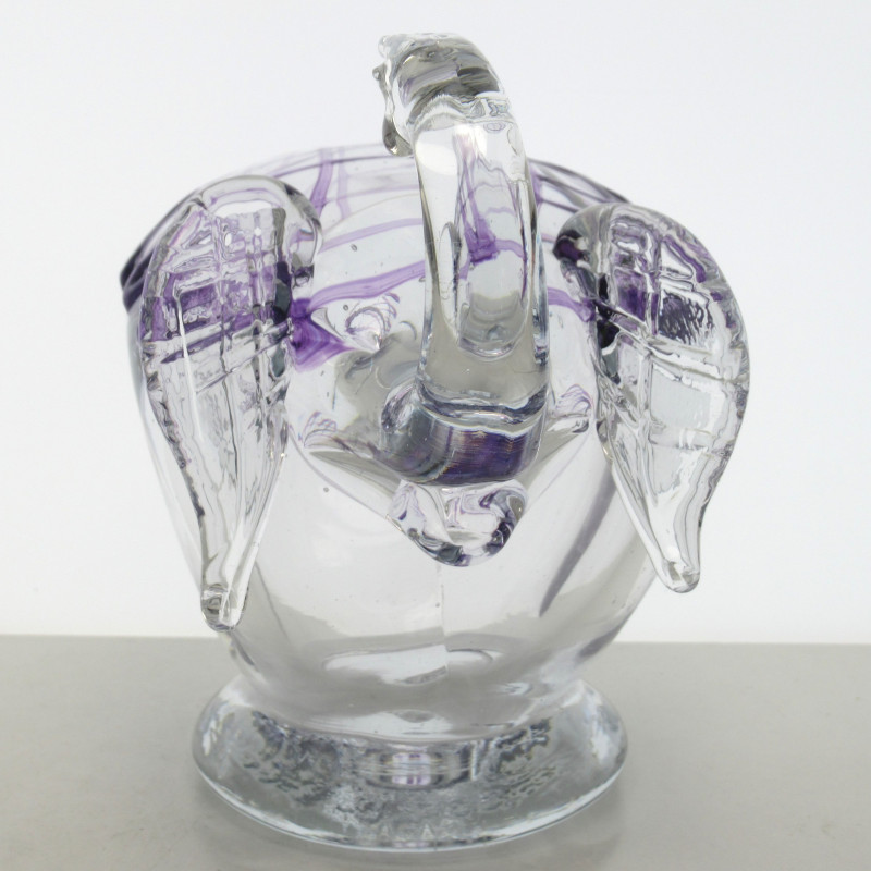 Glas Elefant 14x17cm mit Netz Violet