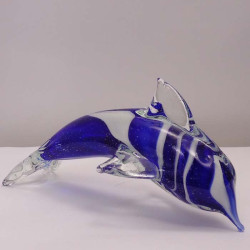Glas Delfine 15cm klar-blau,