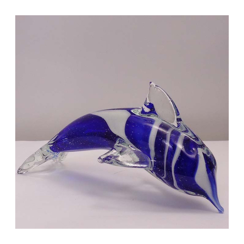 Glas Delfine 15cm klar-blau,