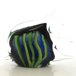 Glas Fisch 18cm klar-blau-grün-schwarz