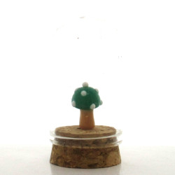 Glas Dom 50x30mm mit Glas-Pilz auf Kork Boden,