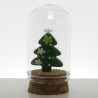 Glas Dom 50x30mm mit Glas-Weihnacht auf Kork Boden