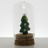 Glas Dom 50x30mm mit Glas-Weihnacht auf Kork Boden