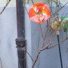 Glas-Blüte 18cm Orange mit Metallstab gewellt 1.18 Meter