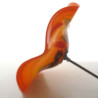 Glas-Blüte 18cm Orange mit Metallstab gewellt 1.18 Meter