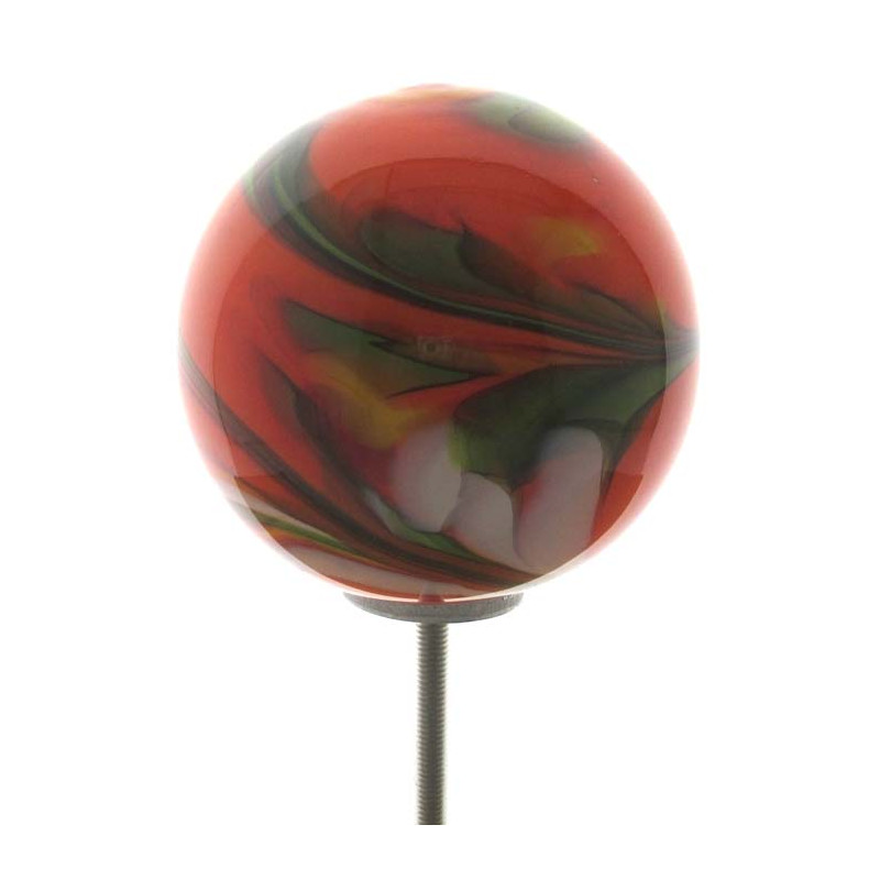 Glas-Kugel 08.5-10-12 cm Orange mit Metallstab 0.7Meter