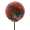 Glas-Kugel 08.5-10-12 cm Orange mit Metallstab 0.7Meter