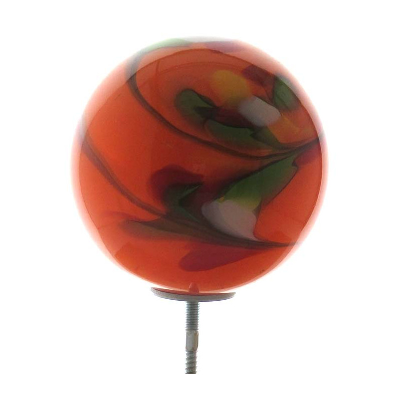 Glas-Kugel 15cm Orange mit Metallstab 1.2 Meter