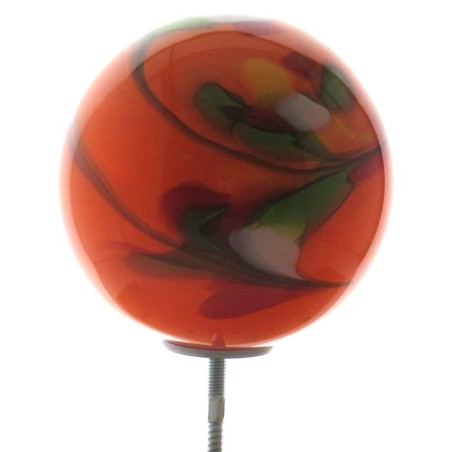 Glas-Kugel 15cm Orange mit Metallstab 1.2 Meter