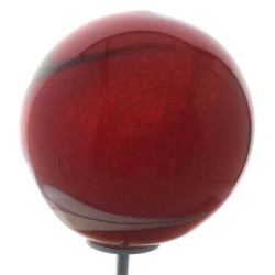 Glas-Kugel 15cm Rot mit Metallstab 1.2 Meter